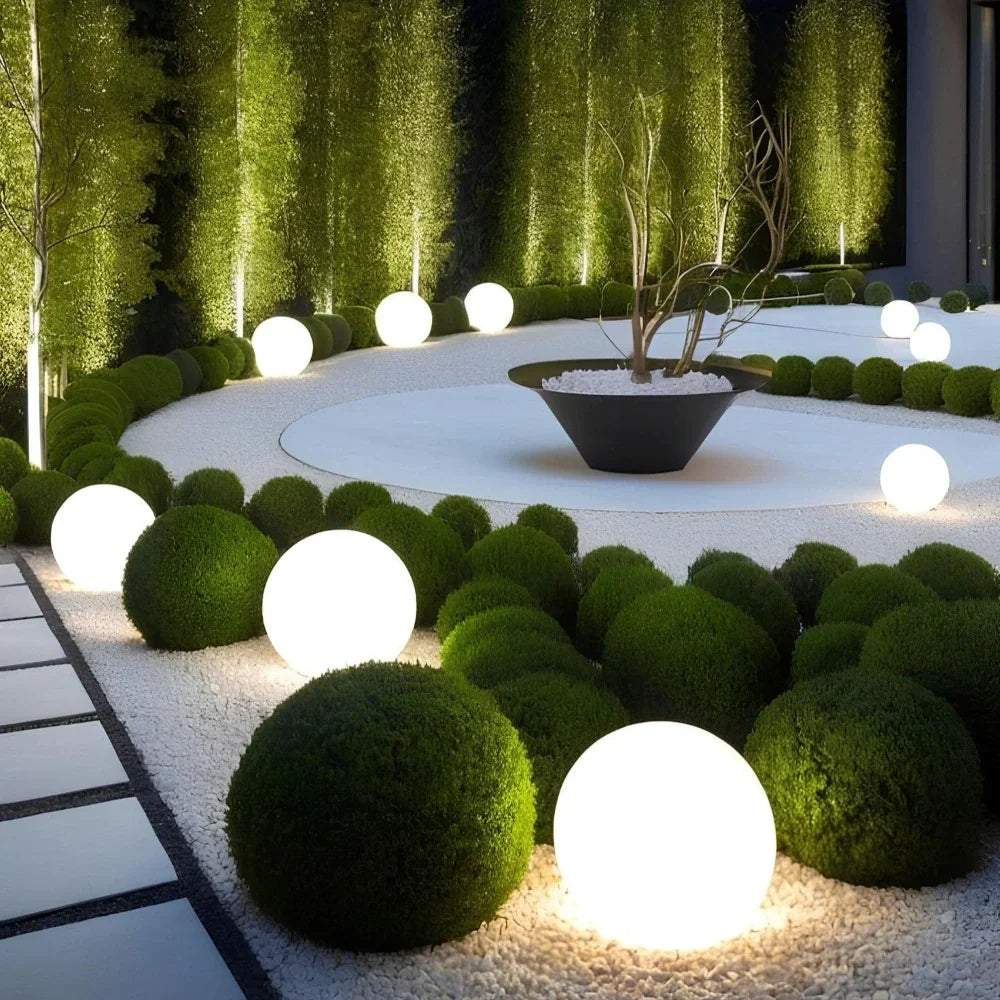 Lampe de jardin sphérique – Résistante aux intempéries, multicolore avec télécommande pour la décoration extérieure et intéri