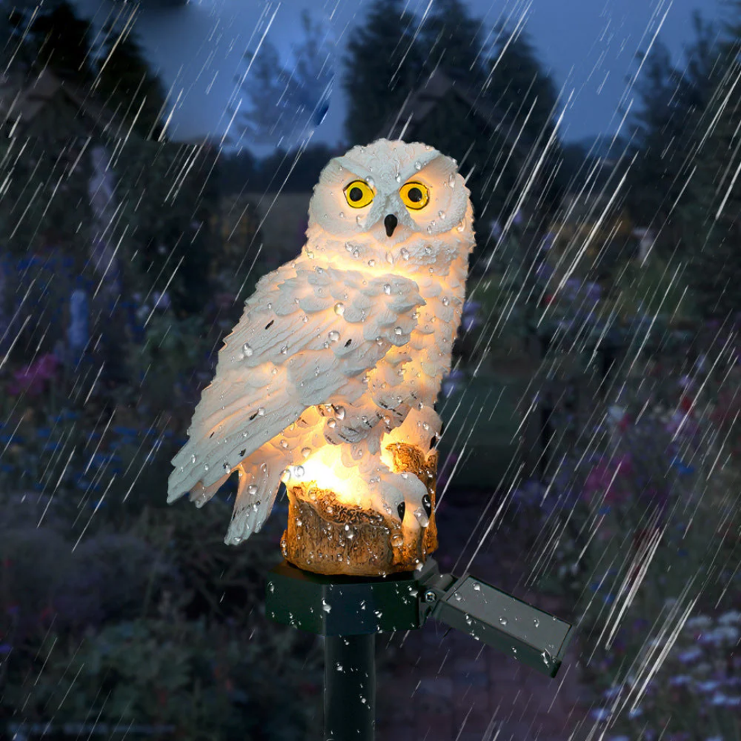 Lampe solaire Hibou – Lot de 2, éclairage blanc chaud - détail