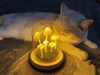 Lampe Champignon DIY – Verre et Bois, Décoration de Table Créative pour le Salon ou la Chambre