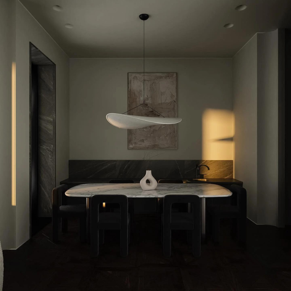 Suspension Japandi – Finition en Soie, Design Boho pour Salon ou Salle à Manger avec Hauteur Réglable