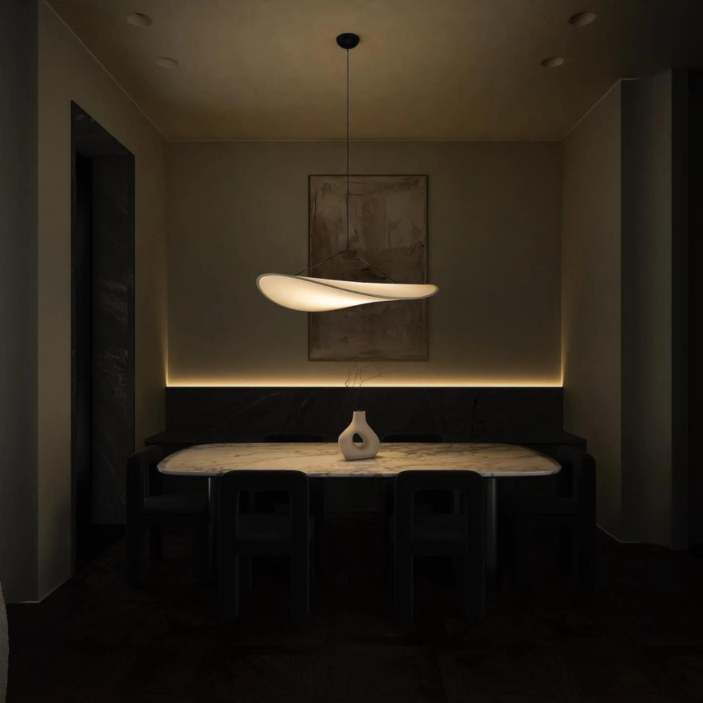 Suspension Japandi – Finition en Soie, Design Boho pour Salon ou Salle à Manger avec Hauteur Réglable