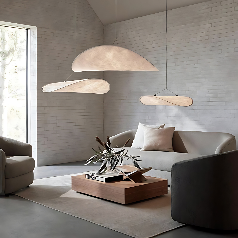 Suspension Japandi – Finition en Soie, Design Boho pour Salon ou Salle à Manger avec Hauteur Réglable