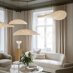 Suspension Japandi – Finition en Soie, Design Boho pour Salon ou Salle à Manger avec Hauteur Réglable