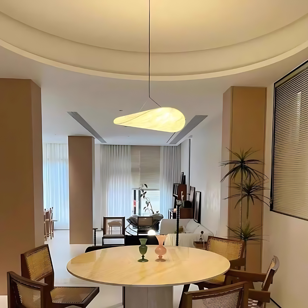 Suspension Japandi – Finition en Soie, Design Boho pour Salon ou Salle à Manger avec Hauteur Réglable