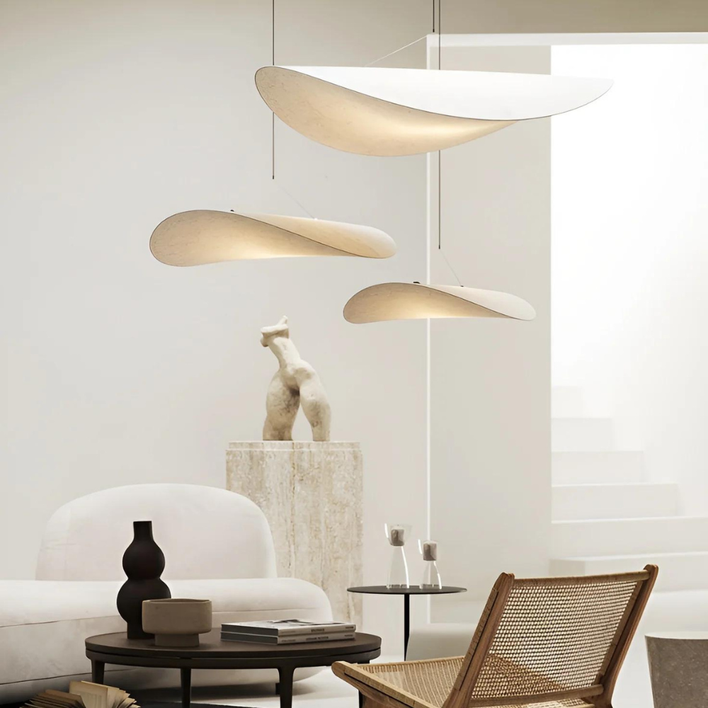 Suspension Japandi – Finition en Soie, Design Boho pour Salon ou Salle à Manger avec Hauteur Réglable