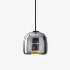Suspension Verréa noire en verre gris fumé — vue produit