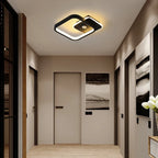 Plafonnier LED Moderne 9W-16W avec Détecteur de Mouvement PIR pour Couloir et Salon  carré noir