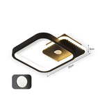 Plafonnier LED Moderne 9W-16W avec Détecteur de Mouvement PIR pour Couloir et Salon  noir couloir  double carré variant