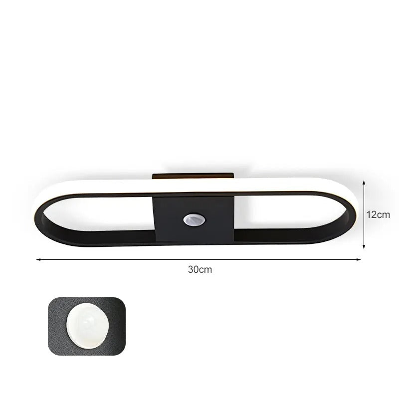 Plafonnier LED Moderne 9W-16W avec Détecteur de Mouvement PIR pour Couloir et Salon  noir couloir variant