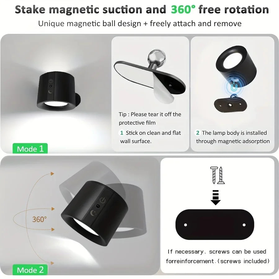 DuoMagnéa | Spot mural LED magnétique orientable