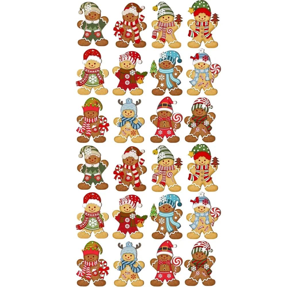 Décorations de Noël pain d’épices en bois — 12 ou 24 pièces