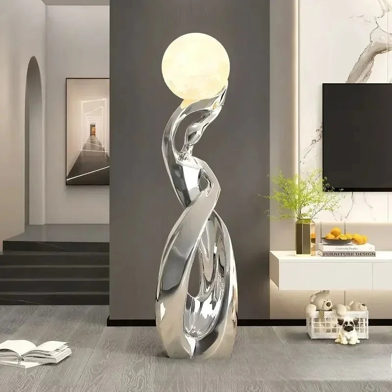 Lampe sculpturale à globe — 82 cm