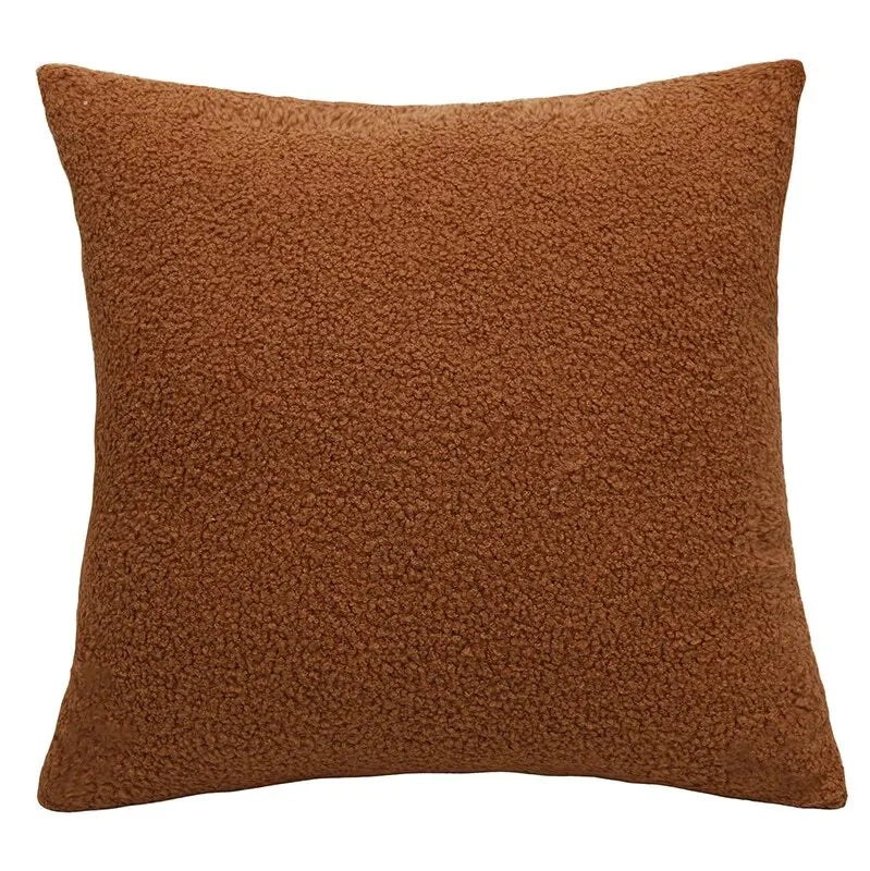 Cadeau saisonnier — Housse de coussin bouclette 45 × 45 cm
