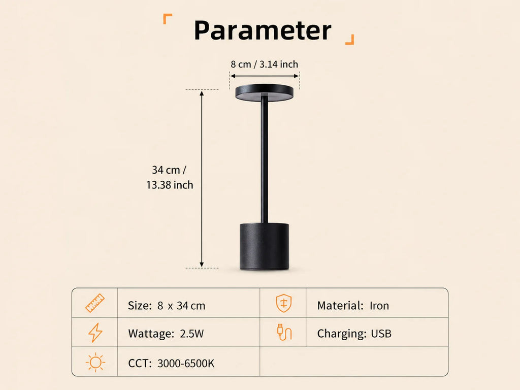 Nolya | Lampe de table tactile rechargeable