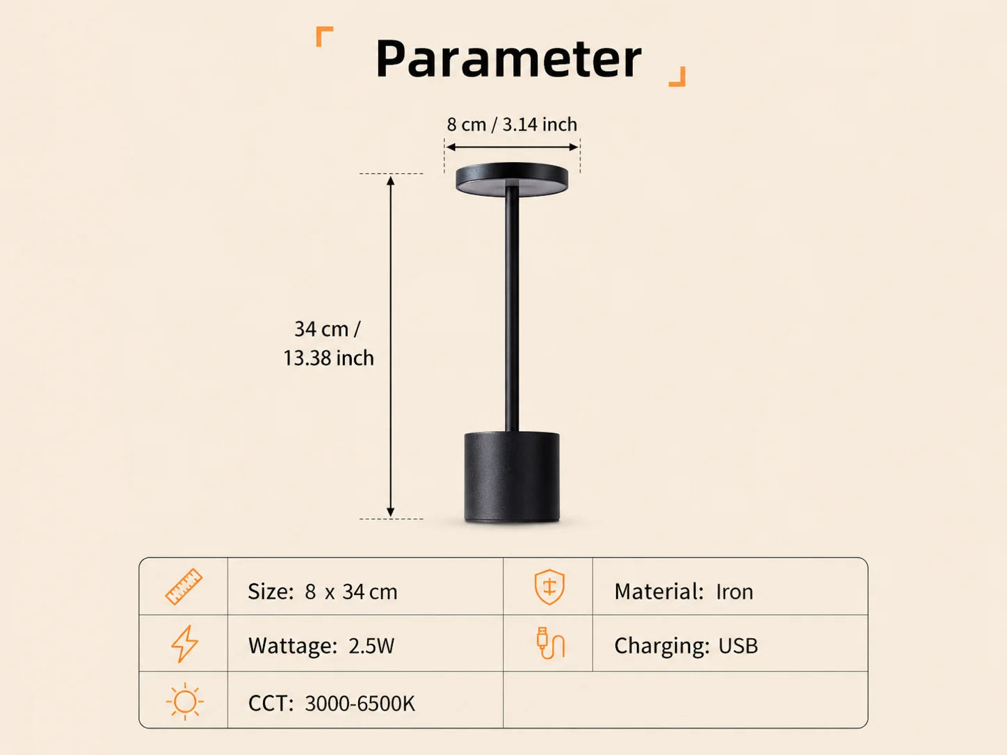 Nolya | Lampe de table tactile rechargeable