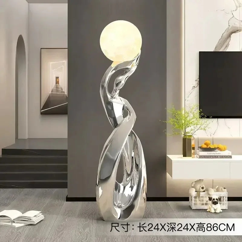 Lampe sculpturale à globe — 82 cm