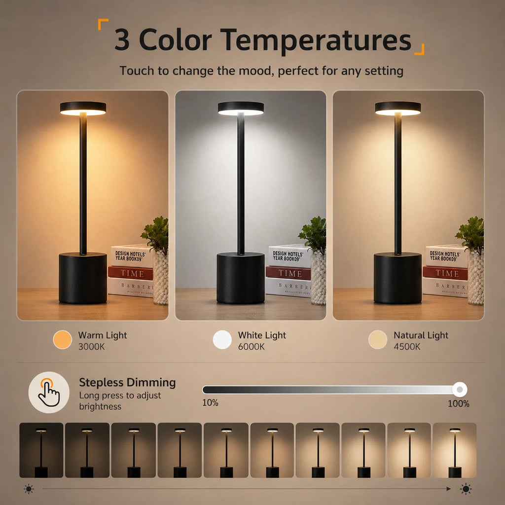 Nolya | Lampe de table tactile rechargeable