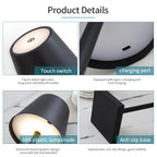 Vélia | Lampe de table tactile rechargeable