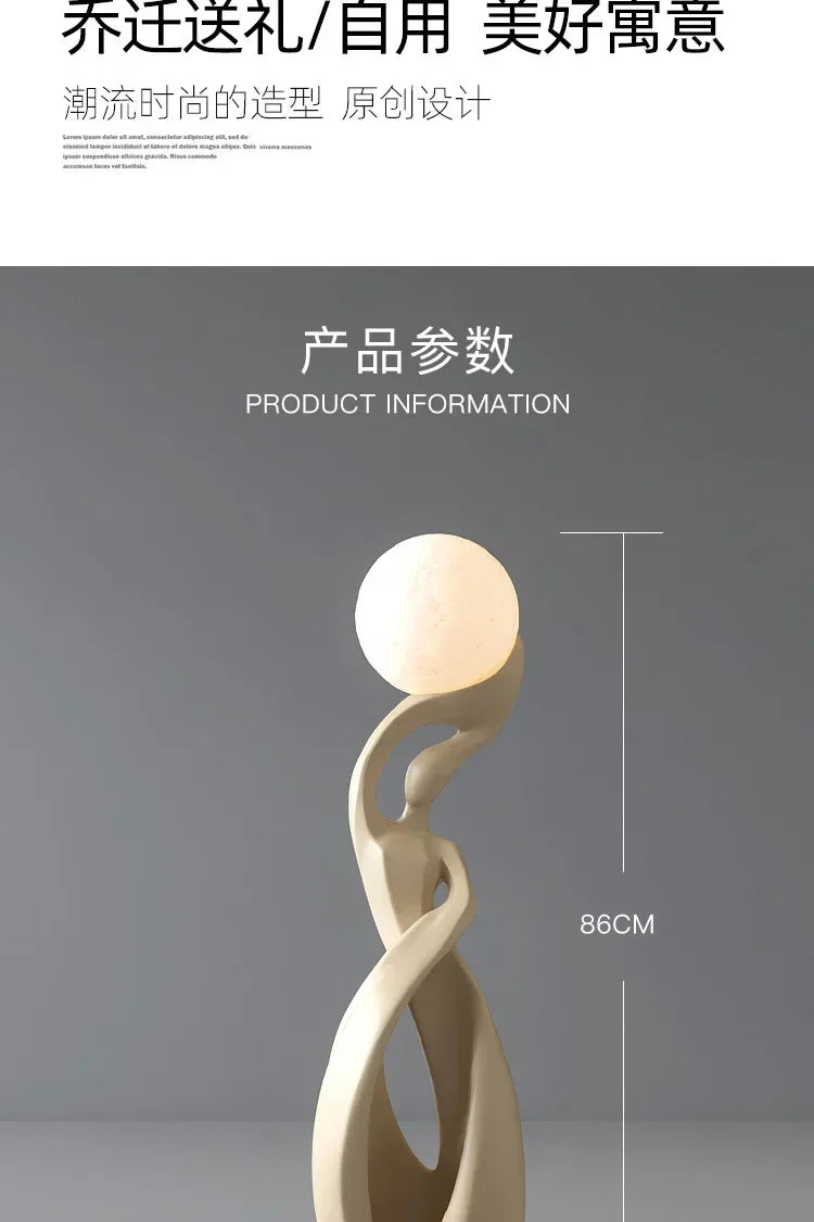 Lampe sculpturale à globe — 82 cm