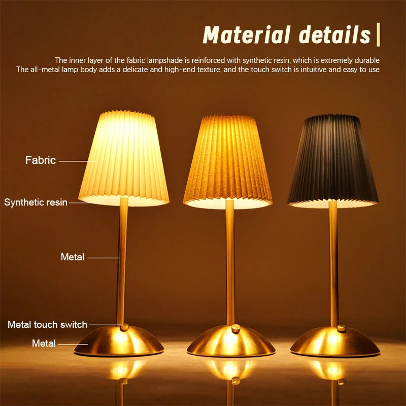 Plissélia | Lampe de table plissée rechargeable