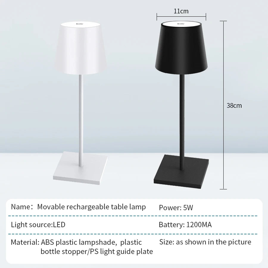 Vélia | Lampe de table tactile rechargeable