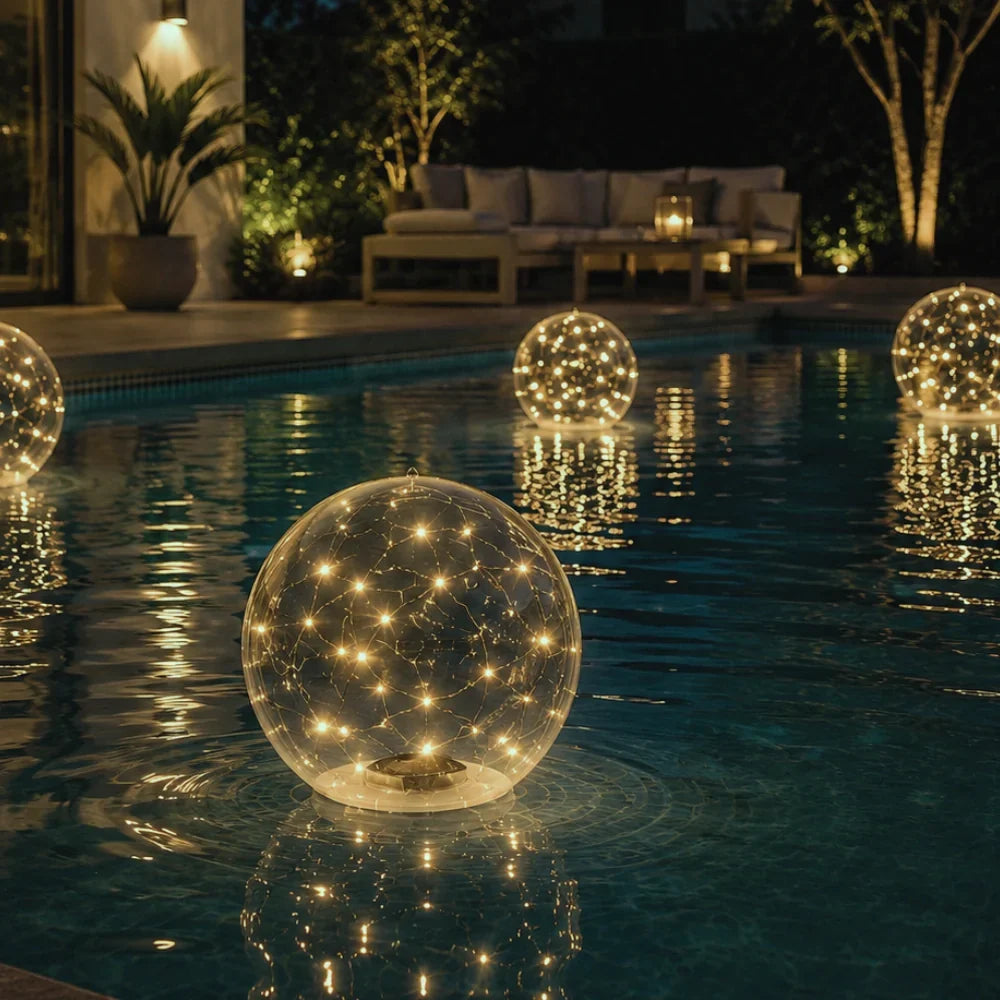 Lampe de Jardin Solaire Flottante – Multicolore, Décoration Étanche pour Jardin, Terrasse ou Bord de Piscine