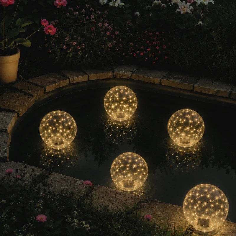Lampe de Jardin Solaire Flottante – Multicolore, Décoration Étanche pour Jardin, Terrasse ou Bord de Piscine