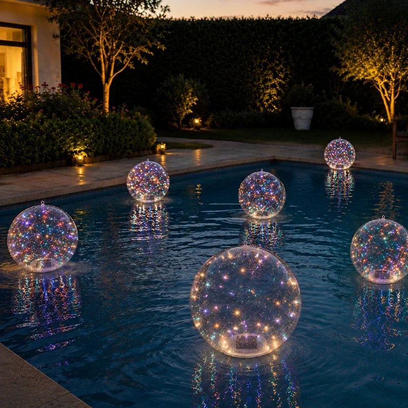 Lampe de Jardin Solaire Flottante – Multicolore, Décoration Étanche pour Jardin, Terrasse ou Bord de Piscine