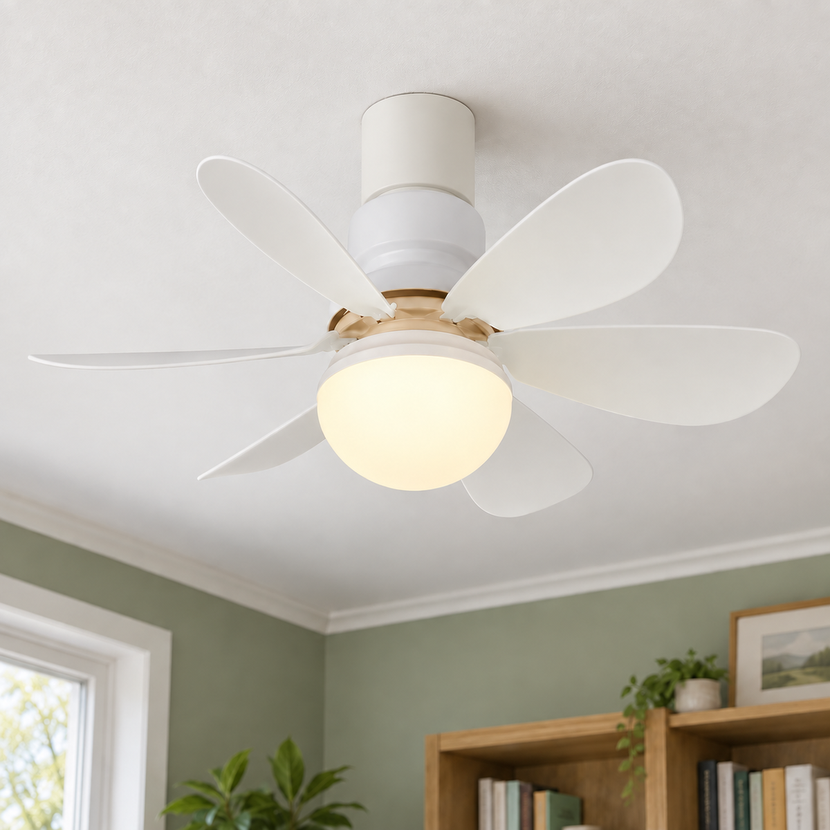 AeroLight Blanc — mise en scène générée : bureau ; douille existante non incluse