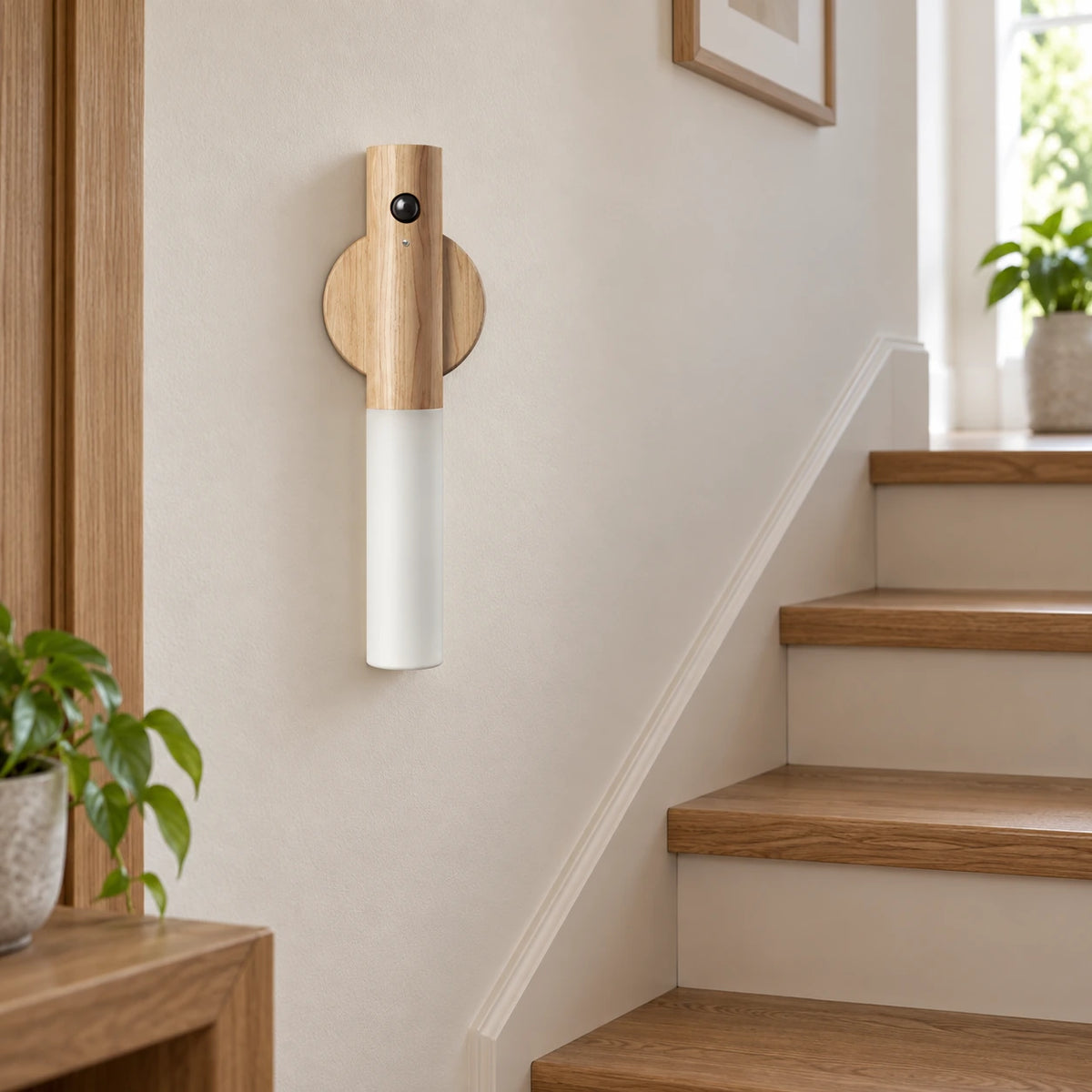 Aimantine — Clair — lampe éteinte près d’un escalier ; mise en scène illustrative.