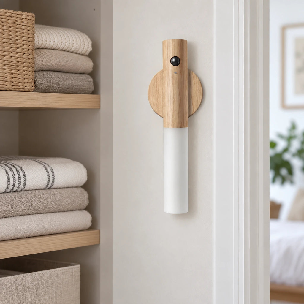 Aimantine — Clair — lampe éteinte près d’un rangement ; mise en scène illustrative.