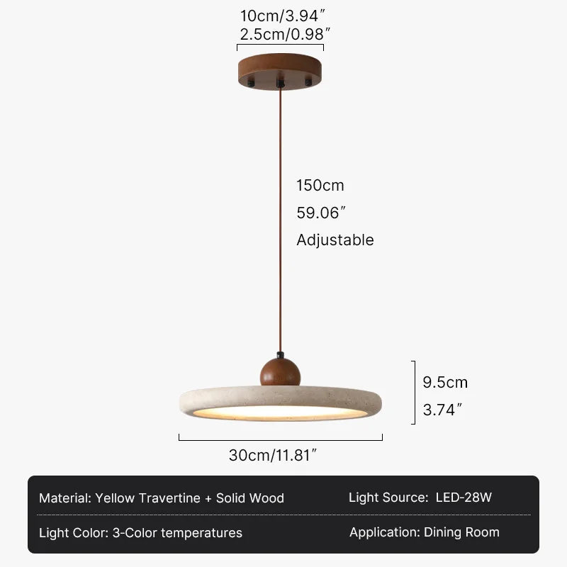 Amande simple 30 cm : schéma fournisseur, hauteur 9,5 cm et câble 150 cm