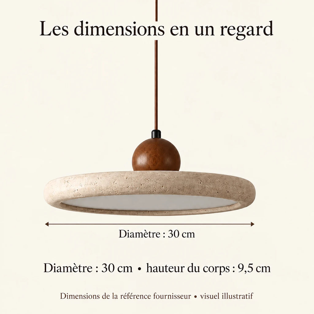 Amande — Lire les dimensions fournisseur sans ambiguïté de flèche. Création illustrative fondée sur les références du modèle ; décor non inclus.
