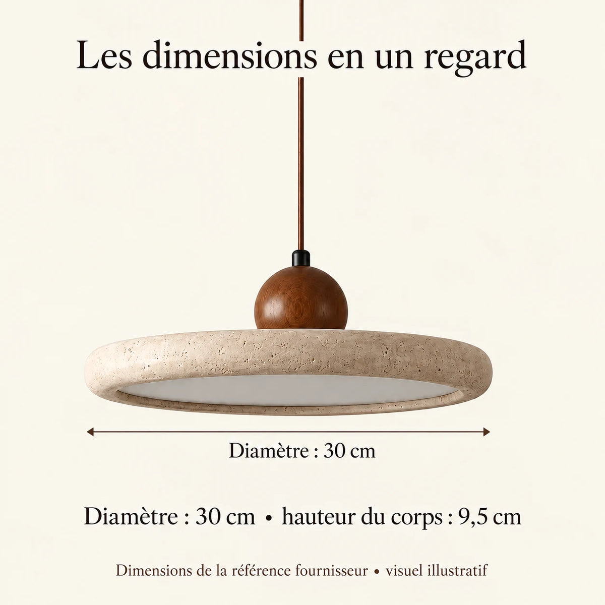 Amande — Lire les dimensions fournisseur sans ambiguïté de flèche. Création illustrative fondée sur les références du modèle ; décor non inclus.