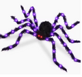 Araignée décorative noire avec lumières violettes et yeux rouges, vendue sans toile