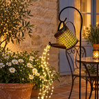 Arrosoir solaire avec canne — mise en scène générée : terrasse