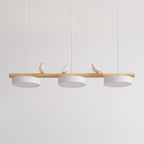 Aviara blanche — suspension oiseau LED, vue de face