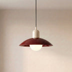 Caléria, abat-jour rouge, col blanc