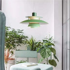 Chroméa Suspension Macaron avec Abat-Jour. 15 Coloris - Vert - 30 cm - Blanc chaud