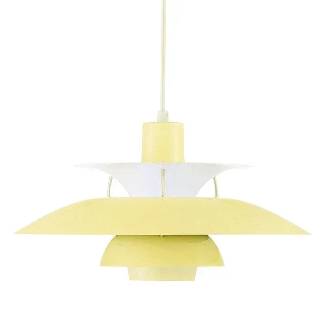 Chroméa Suspension Macaron avec Abat-Jour. 15 Coloris - Jaune - 30 cm - Blanc chaud