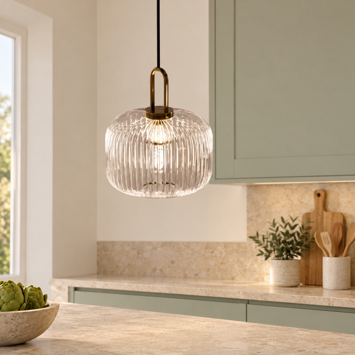 Cotelee dans un décor cuisine sauge