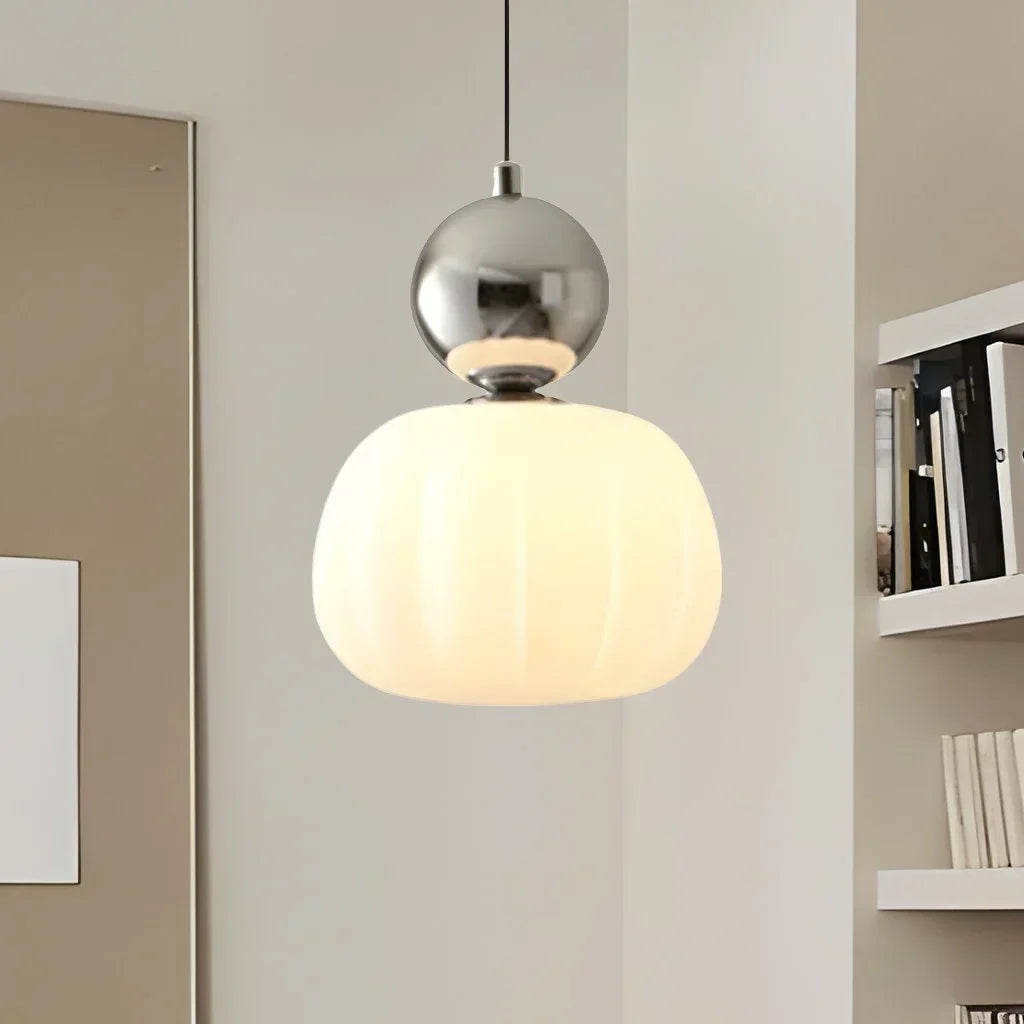 Créomir | Suspension Art Déco – Style Bauhaus et Élégance Contemporaine Une Tête Argent