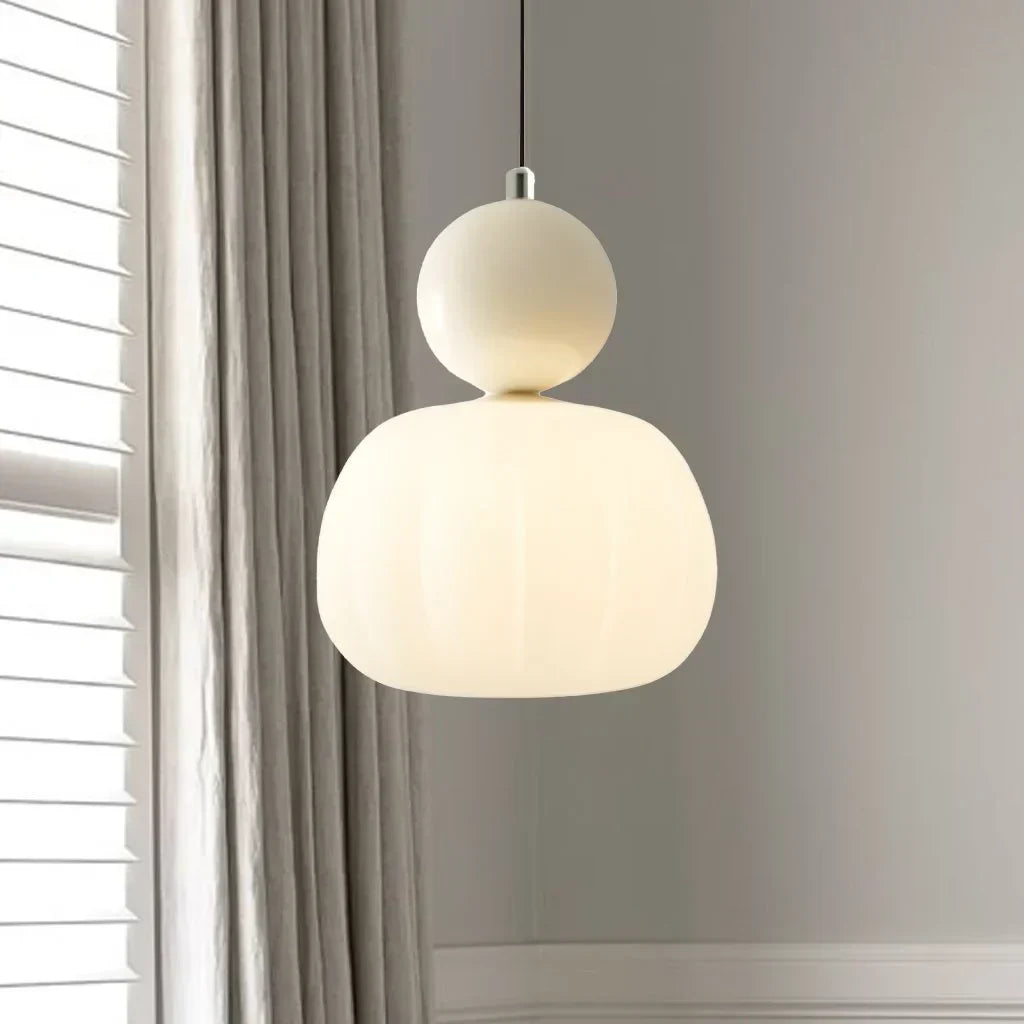 Créomir | Suspension Art Déco – Style Bauhaus et Élégance Contemporaine Une Tête Beige