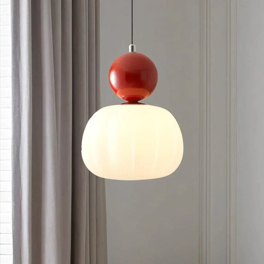 Créomir | Suspension Art Déco – Style Bauhaus et Élégance Contemporaine Une Tête Rouge