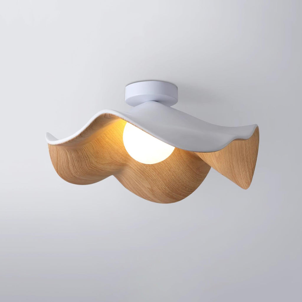 Élodane, finition blanche et décor bois clair, modèle diamètre 40 cm