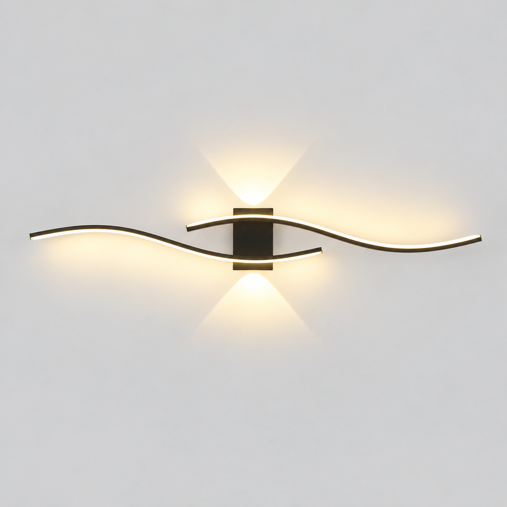 Élan | Applique murale LED minimaliste — produit isolé sur fond gris, arrière-plan retouché.