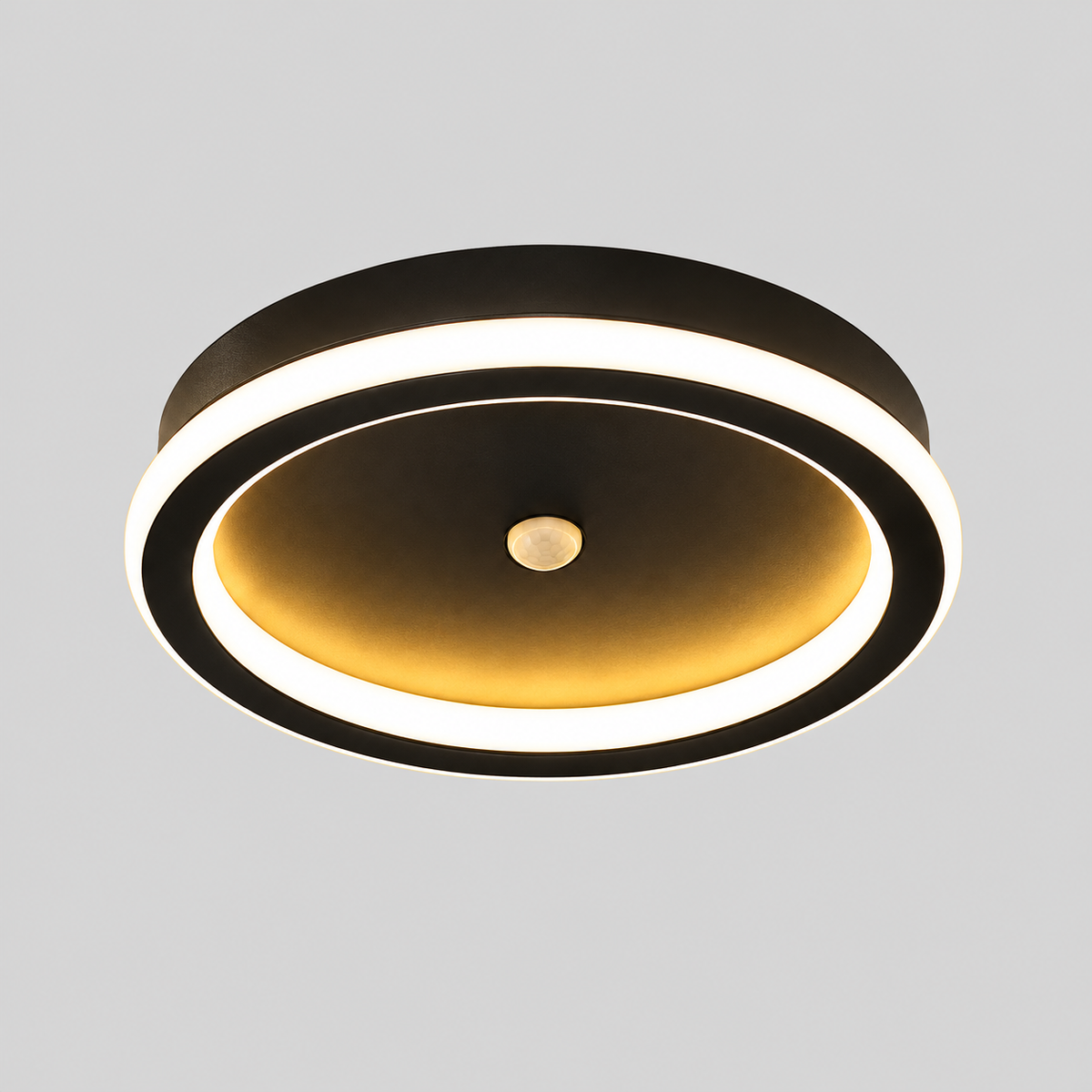 Passage | Plafonnier LED pour couloir et salon — produit isolé sur fond gris, arrière-plan retouché.