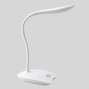 LumaDesk | Lampe de bureau LED compacte — produit isolé sur fond gris, arrière-plan retouché.