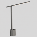 Axis | Lampe de bureau LED pliable — produit isolé sur fond gris, arrière-plan retouché.