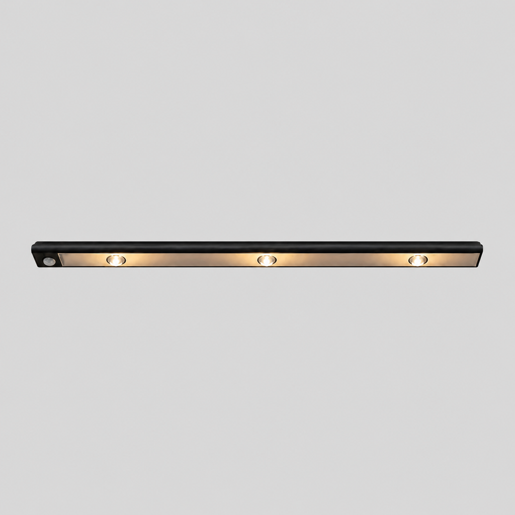 LumiSous | Barre LED fine à détecteur de mouvement — produit isolé sur fond gris, arrière-plan retouché.